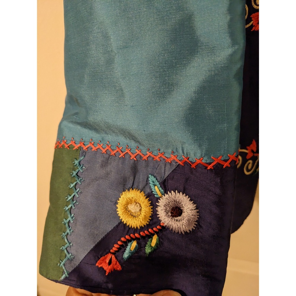 August Max Colorful Patchwork Embroidered Floral … - image 3